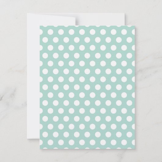 Mint & Coral Ribbon Polka Dots Monogram Note Kaart Notitiekaartje (Achterkant)