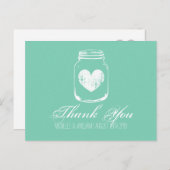 Mint country chic metselaar pot dank je kaarten (Voorkant / Achterkant)