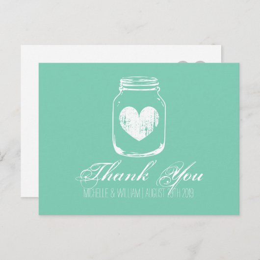 Mint country chic metselaar pot dank je kaarten (Voorkant / Achterkant)