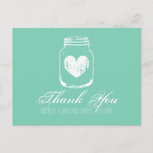 Mint country chic metselaar pot dank je kaarten (Voorkant)