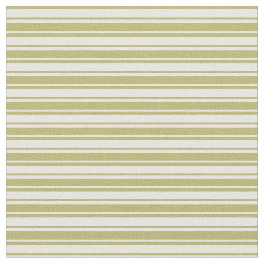 Mint Cream & Dark Khaki Pattern of Stripes Stof (Close Up)