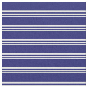 Mint Cream en Midnight Blue Lined Pattern Stof