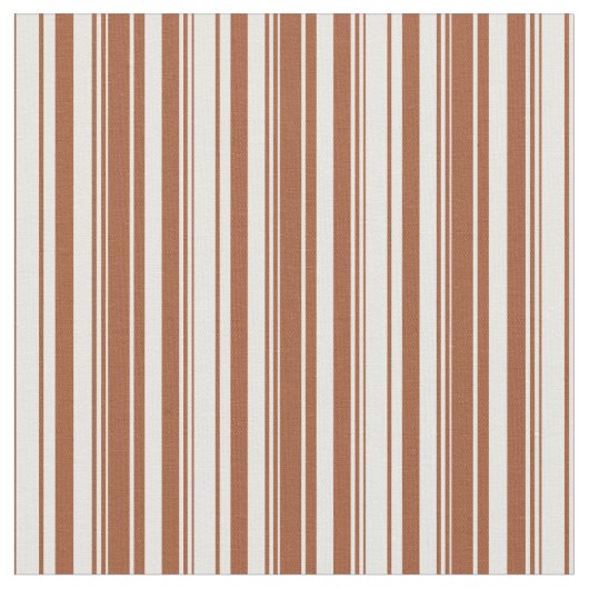 Mint Cream en Sienna Stripes Pattern Stof (Close Up)