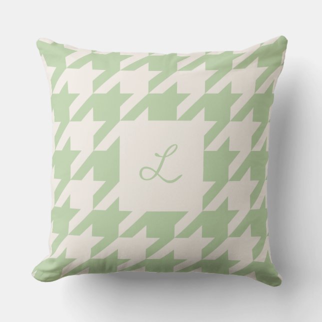 Mint Cream Monogrammed Sierkussen (Voorkant)