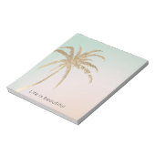 Mint Cream Ombre Tropical Gold Palm Trees Notitieblok (Linkerzijde)