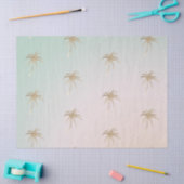Mint Cream Ombre Tropical Gold Palm Trees Tissuepapier (Craft)