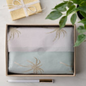 Mint Cream Ombre Tropical Gold Palm Trees Tissuepapier (Geschenk)