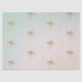Mint Cream Ombre Tropical Gold Palm Trees      Tissuepapier