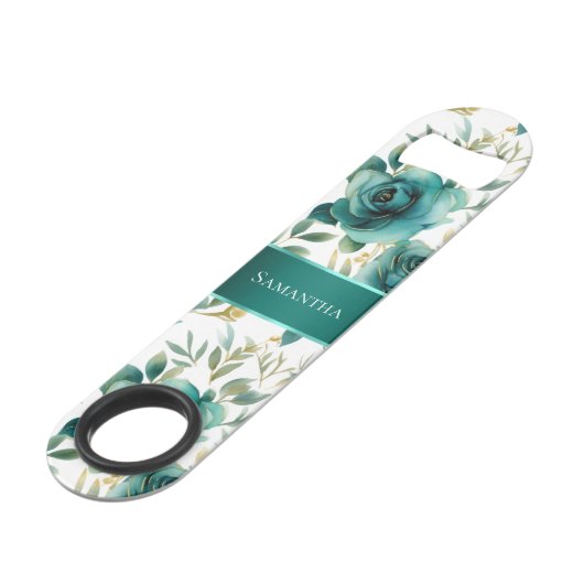 Mint Cream Roos Floral Wedding Speed Flessenopener (Voorkant Gekanteld)