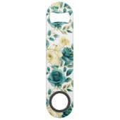 Mint Cream Roos Floral Wedding Speed Flessenopener (Achterkant)