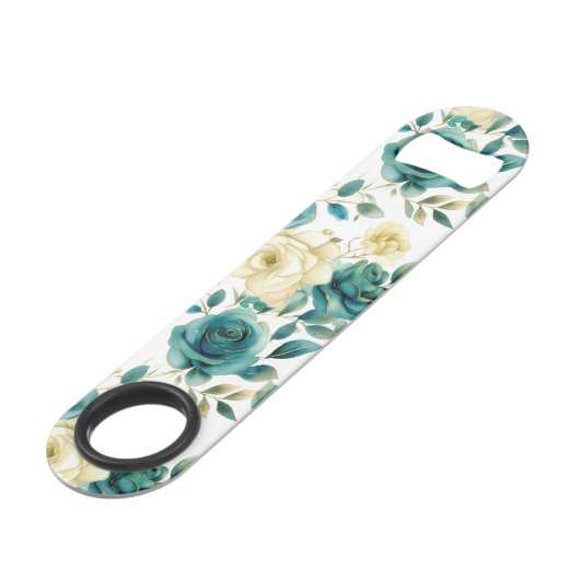 Mint Cream Roos Floral Wedding Speed Flessenopener (Achterkant Gekanteld)