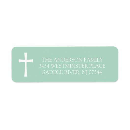 Mint Cross Eerste Heilige Communie retouradres Etiket (Voorkant)