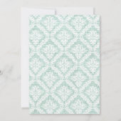 Mint Cross witte damast burlap Eerste Communie Kaart (Achterkant)