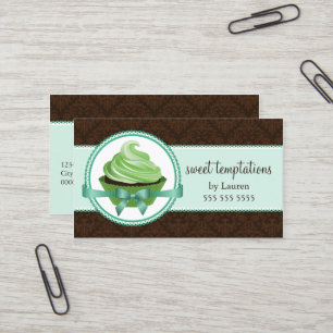 Mint Cupcake en Damask Bakery Visitekaartje
