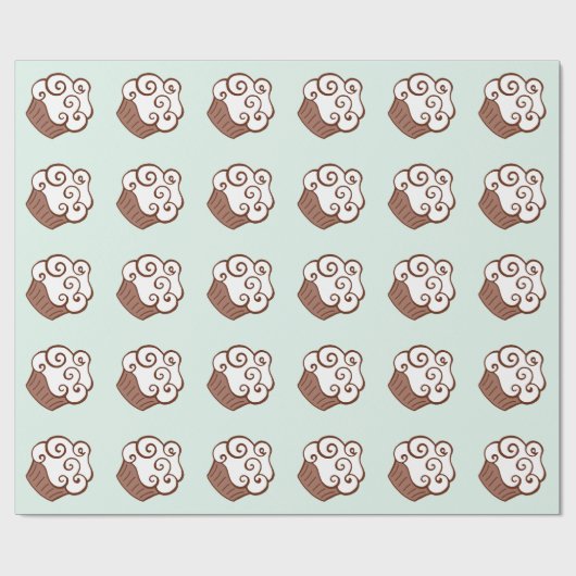 Mint Cupcake inpakpapier (Vlak)