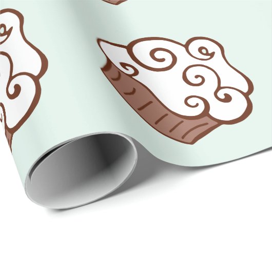 Mint Cupcake inpakpapier (Rol Hoek)