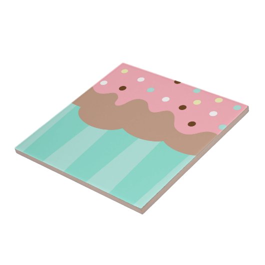 Mint Cupcake Tegeltje (Zijkant)