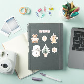 Mint Cute Christmas Snowman Sticker (iPad Cover)