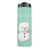 Mint Cute Christmas Snowman Thermosbeker (Voorkant)