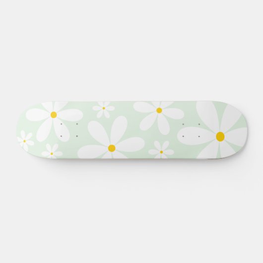 Mint Daisy Pattern Skateboard (Horizontaal)