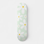 Mint Daisy Pattern Skateboard (Voorkant)