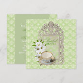 Mint Daisy Vrijgezellenfeest Tea Party Uitnodiging (Voorkant / Achterkant)