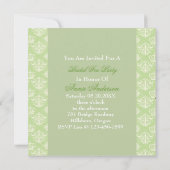 Mint Daisy Vrijgezellenfeest Tea Party Uitnodiging (Achterkant)