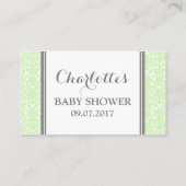 Mint Damask Baby shower Book Request Kaart (Achterkant)