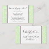 Mint Damask Baby shower Book Request Kaart (Voorkant / Achterkant)