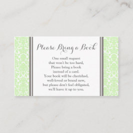 Mint Damask Baby shower Book Request Kaart