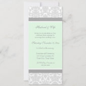 Mint Damask Foto Wedding Vow Renewal Uitnodigingen (Achterkant)