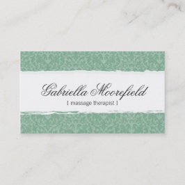 Mint Damask Massage Therapy Visitekaartje