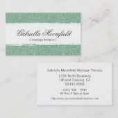 Mint Damask Massage Therapy Visitekaartje (Voorkant / Achterkant)