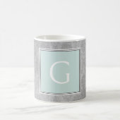 Mint Damask Monogram Mok (Center)