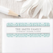 Mint Damask Pattern Etiket (Insitu)