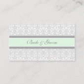 Mint Damask Trouwtafel Plaats Instelling Kaarten Plaatskaartje (Achterkant)