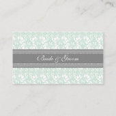 Mint Damask Trouwtafel Plaats Instelling Kaarten Plaatskaartje (Achterkant)