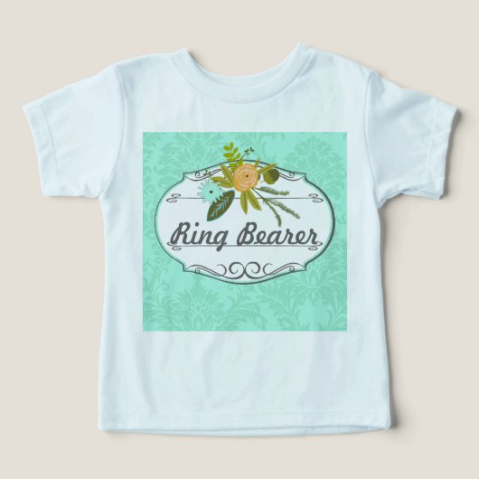 Mint Damask Wedding Ring Bearer (Design voorkant)