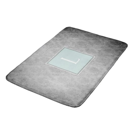 Mint Damast Monogram Badmat (Gekanteld)