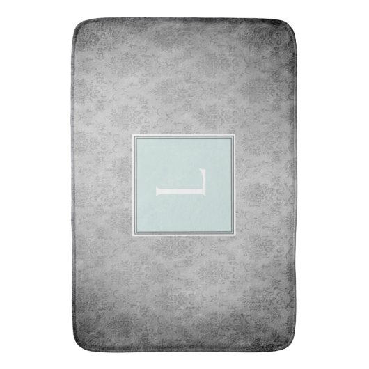 Mint Damast Monogram Badmat (Voorkant Verticaal)