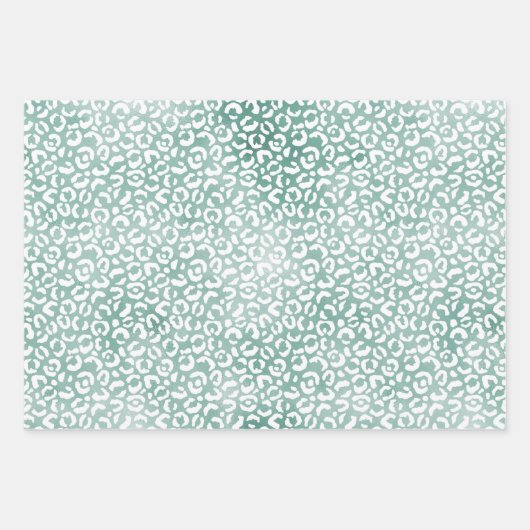  Mint Dierenprint Inpakpapier Vel (Voorkant)