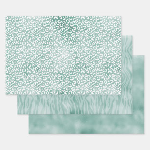 Mint Dierenprint Inpakpapier Vel