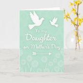 Mint Dochters Dag Vogels Kaart (Gele Bloem)