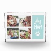 Mint | Dog Mom Pawprint Collage Photo Block Fotoblokken (Voorkant)