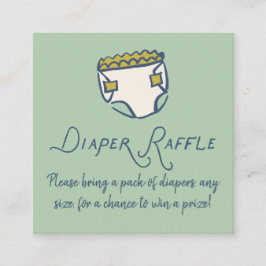 Mint Doodle Baby Shower Diaper Diaper Raffle Informatiekaartje