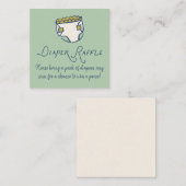 Mint Doodle Baby Shower Diaper Diaper Raffle Informatiekaartje (Voorkant / Achterkant)