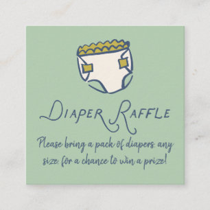 Mint Doodle Baby Shower Luier LUIER RAFFLE Informatiekaartje