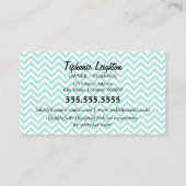 Mint Doodle Lijst Chevron Zigzag Pattern Visitekaartje (Achterkant)