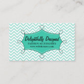 Mint Doodle Lijst Chevron Zigzag Pattern Visitekaartje (Voorkant)