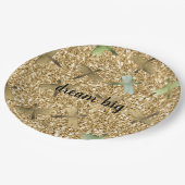 Mint Dragonflies Gold Glam Glitter Dream Papieren Bordje (Gekanteld)